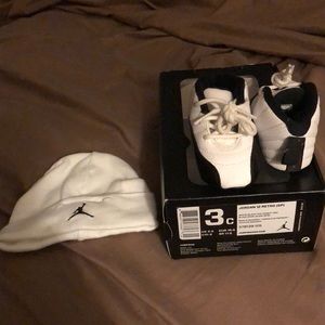 Baby Jordan shoes and hat size 3C